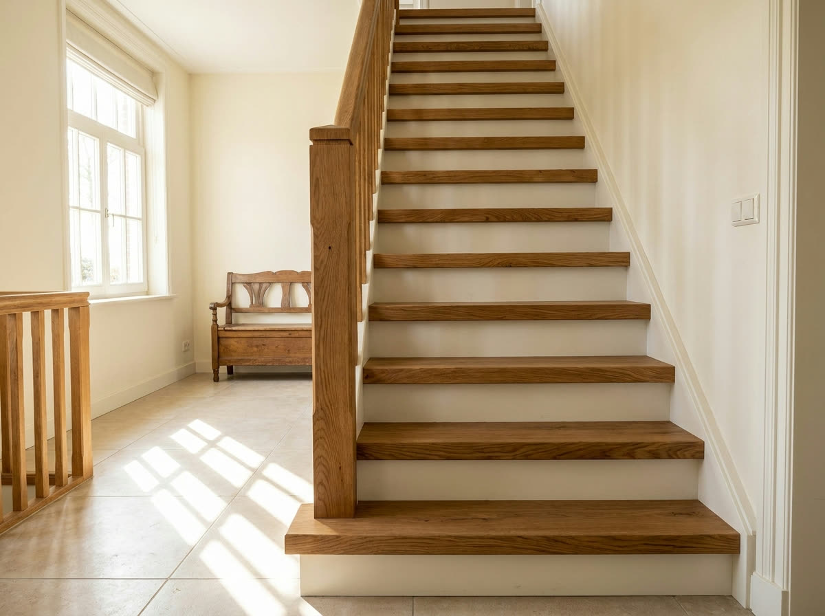 Traprenovatie houten (eiken) overzettreden